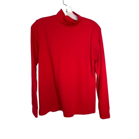 Land's End Womens Fusia Long Sleeve Mock Turtleneck T-Shirt Size S Office Casual - Picture 1 of 8